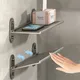 Bathroom Shelf Storage Rack Punch-Free Alumimum Foldable Shelf for Wall Bathroom Wash Basin