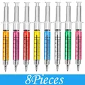 8Pieces Syringe Pens Retractable Fun Nurse Pens Novelty Multi Colors Medical Ballpoint Pens Gifts