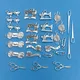 Mix 27pcs/Set Zinc Alloy Antique Silvery Sewing Machines Tools Shaped Pendants for DIY Necklace