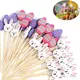 100Pcs Easter Disposable Bamboo Skewers Rabbit Easter Eggs Fruit Fork Food Picks Sandwich Buffet