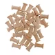 50 Pierces Empty Sewing Spools Natural Color Wooden Sewing Bobbins Sewing Thread Ribbon Holder Wire