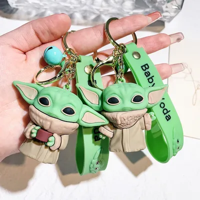 Star Wars Yoda Baby Keychain Master Yoda Silicone Pendant Keyring Car Backpack Key Holder Cute