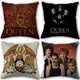 Custom Queen Band Pillowcase High Quality Home Textile Cotton Linen Fabric 45x45cm One Side