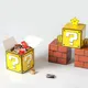 6pcs Super Mario Bros Cartoon Props Brick Box Anime Figures Toy Creative Mario Theme Party