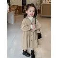 Moda bambini giacca a vento 2023 primavera autunno coreano Trench bambini ragazze kaki Trench