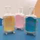 1PC Mini Trolley Luggage For Storing Doll Clothes Shoes Jewelry Cute Plastic Small Suitcase Box