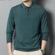 Fashion Men Spring Autumn Wool Sweater T-Shirt Korean New Smart Casual Lapel Versatile Long Sleeve