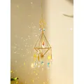 Suncatcher Crystal Evil Eye Rainbow Maker Stained Glass Chakras Outdoor Hanging Decor Wind Chime For