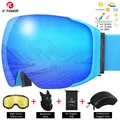 X-TIGER Pro Ski Goggles UV400 Anti-fog Eyewear Magnetic Lens Night Vision Yellow Lens Outdoor Sports