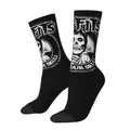 Fashion Print Misfits Skull Socks for Men Women Stretch Summer Autumn Winter Punk Rock Music Crew