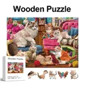 Cat Home Wooden Jigsaw Puzzle Special-shaped Animal Puzzle Adult Decompression Toy Birthday