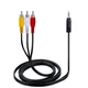 1M DVD TV Speaker Male to Male Audio Video AUX Cable AV Cable 3.5mm Jack to 3 RCA Adapter Wire