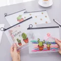 Cactus Zipper Transparent PVC File Folder Document Filing Bag Traveler's Diary Accessory Tickets