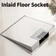 Metal Panel Stainless Steel 130Size Universal Inlaid Floor Socket - 2 Power Outlets with Recessed