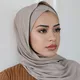 2pcs/Set Ribbed Jersey Hijab With Cross Hijab Undercap Solid Stripe Jersey Shawl Cap For Women