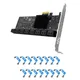 SATA PCIE 1X Adapter 16 Port SATA3.0 PCI Express Controller PCI to Sata Riser Expansion Card SSD Bit