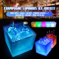 LED Ice Bucket 3.5L Colorful Cooler Bucket Double Layer Square Ice Tray Bar Nightclub Light Up