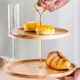 Round 2 Tier Wooden Cake Stand Plate Cupcake Serving Tray Suitable For Wedding Party Cafe Self-Help