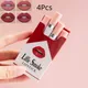 4PCS/Set Cigarette Lipstick Matte Velvet Lipstick Long Lasting Waterproof Non-Stick Cup Lips Makeup