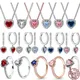 Classic 925 sterling silver heart-shaped series dazzling heart-shaped pendant necklace ring earrings