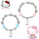 Sanrio Hello Kitty Crystal Beads Bracelet Kawaii KT Cat Enamel Metal Pendant Hand Chain for Women
