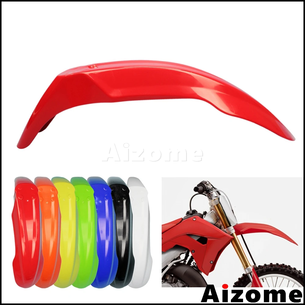 Universale Enduro Off Road Parafango Anteriore Rosso Parafango Anteriore Per Honda XR CRF 230 250 450 650 Motocross Parafango In Plastica ABS