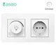 BSEED Dimmer Light Switch Rotary Knob Switch With Wall Socket USB Type-C Outlets Switch ON OFF Frame