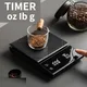 USB Charging Kitchen Coffee Scale with Timer LED Digital oz/Ib/g Electronic Scale Household Kitchen