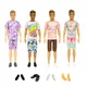 Fashion Cute 12 pcs/Set =4 Shoes+4 Clothes for Barbie Ken Tops & Pants Suit Doll Accessories Kids