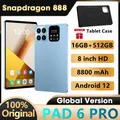 2024 New Gobal Version PAD 6 PRO Tablet Android 12 8 Inch 16GB 512GB Deca Core 5G/4G Phone Call