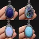 Natural Stone Tibetan Silver Pendants Lapis lazuli Turquoises Crystal Charms for Jewelry Making Diy