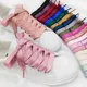 Silk Shoe laces Satin Ribbon Flat Shoelaces Women Sneakers Shoelace Boots laces for shoes Length