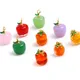 2PCs 3D Fruit Charms Pendant Apple Style Colorful Pendant For Necklace DIY Pendant Anklet Earrings