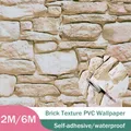 Stick Wallpaper And Stone Peel Faux Brick Vinyl 3D Wallpaper For Bedroom Living Room Walls Home