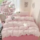Stripe Style Duvet Cover Pillowcase with Bedsheet Soft Bed Linen Sets Skin-friendly Bedding Set for