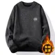 New Men's Sweaters in Autumn and Winter Men's Sweaters with Velvet Padded Slim Young Round Neck