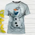 Frozen Cartoon Anime Olaf 3D Print T Shirt Funny Disney T-Shirts Streetwear Men Women Fashion