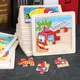 6pcs Small Wooden Jigsaw Puzzles For Kids Animals Vehicles Puzzles For Toddlers Educational