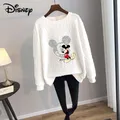 Disney Mickey Mouse Print Sweatshirt Women Cute Long Sleeve Pullover Tops Spring Autumn Loose