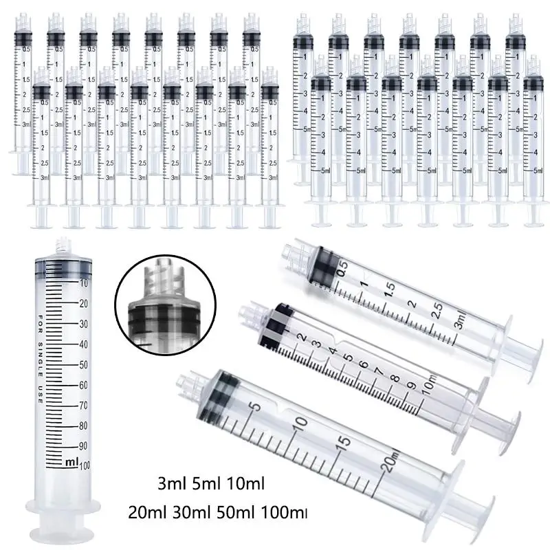 1/5/10 pz Siringhe Luer Lock 3 ml 5 ml 10 ml 20 ml 30 ml 50 ml 100 ml siringa di plastica idroponica Siringa nutriente Strumenti Campionatore