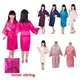 Girls Silky Satin Robes Children Pure Kimono Dressing Gown Bridal Lingerie Sleepwear for Wedding Spa