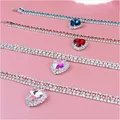 New Pet Collar Cat AccessoriesPet Cat Collar Love Pendant Three Row Diamond Necklace Cat Necklace