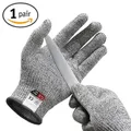 5 Level HPPE Safety Cut-Resistant Gloves Anti Cut Proof Grey Anti-Cut Level Work Garden Butcher