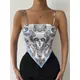 Women Backless Paisley Print Spaghetti Strap Sexy Tank Sling Tops