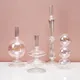 Room Decor Transparent Glass Candle Holder Crystal Candle Holder Vase Candle Holder Desktop Ornament