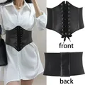 Sexy Body Shapewear Wide Leather Belt Cummerbunds Strap Belts for Women High Waist Slimming Corsets