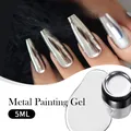 BORN PRETTY 5ml Metallic Painting Gel Polish Super Bright Silver Mirror Gel Sparkling Glitter Soak