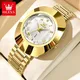 OELVS Original Imported Quartz Women's Watch Tungsten Steel Case Luxury Gold Fashion Elegant Diamond