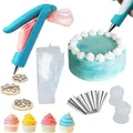 17Pcs/Set Cake Decorating Pen Tool Kit DIY Cake Decorating Pen Pastry Bag Icing Piping Tips Nozzles