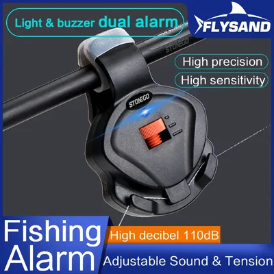 FLYSAND Fishing Bite Alarm Electronic Fish Alarm Bite Sensor Indicator Alarm Fishing Bite Sound Alert Sensitive Indicator